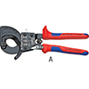N35399: Tagliacavi a cremagliera per cavi di rame e alluminio; KNIPEX