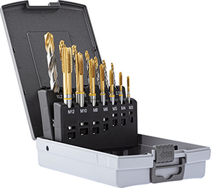 A01017: Assortimenti di punte e maschi a macchina in acciaio HSS-E PM rivestiti TiN; TKN