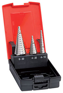 A01930: Assortimenti di punte a gradino per forare e allargare in acciaio HSS; FORMAT