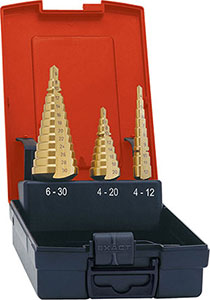 A01934: Assortimenti di punte per forare e allargare in acciaio HSS rivestite TiN; FORMAT