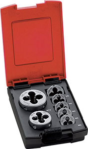 A10800: Serie di filiere in acciaio HSS passo grosso DIN 13; FORMAT