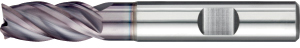 A50801: Frese codolo cilindrico a 4 taglienti in metallo duro rivestite TiAlN con elica a passo differenziato; FORMAT
