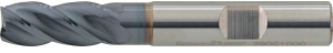 A50805: Frese codolo cilindrico a 4 taglienti in metallo duro rivestite TiAlN con elica a passo differenziato per inox e titanio; FORMAT