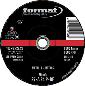 L25027: Mole abrasive a centro depresso per sbavatura; FORMAT