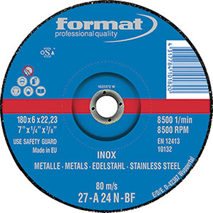 L25041: Mole abrasive a centro depresso per sbavatura; FORMAT