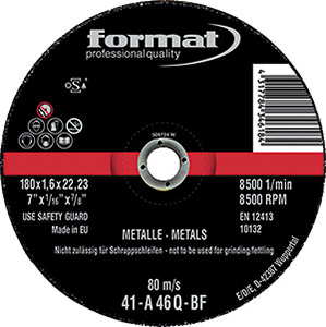 L25059: Mole abrasive a centro depresso per troncatura; FORMAT