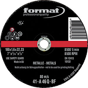 L25059: Mole abrasive a centro piano per troncatura; FORMAT