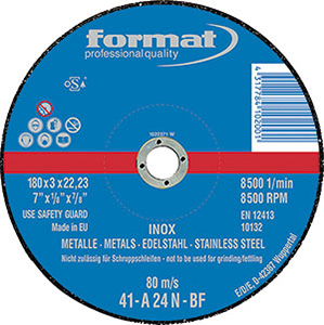 L25085: Mole abrasive a centro piano per troncatura; FORMAT