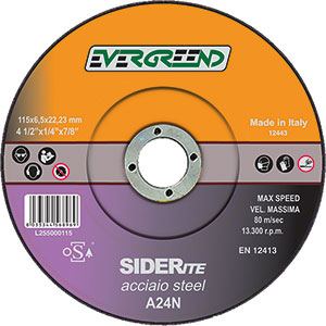 L25500: Mole abrasive a centro depresso per sbavatura; EVERGREEND