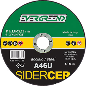 L25545: Mole abrasive a centro piano per troncatura; EVERGREEND