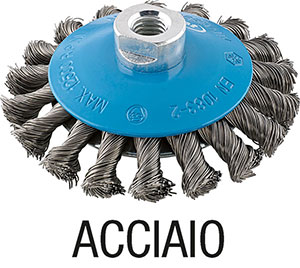 L66022: Spazzole circolari coniche con attacco filettato per smerigliatrici angolari; FORMAT