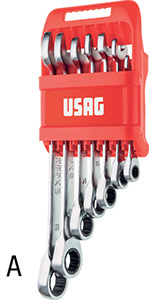N05150: Serie di chiavi combinate piane a cricchetto; USAG