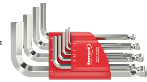 N20123: Serie di chiavi maschio esagonale piegate a testa sferica; FORMAT