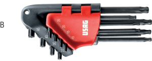 N20207: Serie di chiavi maschio piegate a testa sferica per viti con impronta Torx®; USAG