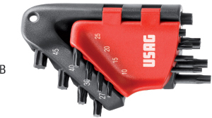 N20284: Serie di chiavi maschio piegate per viti con impronta Torx® Tamper Resistant; USAG