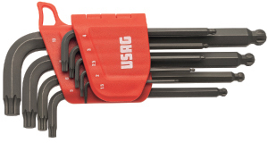 N20351: Serie di chiavi maschio esagonale piegate a testa sferica con profilo X-Grip; USAG