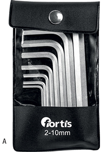 N20917: Serie di chiavi maschio esagonale piegate; FORTIS