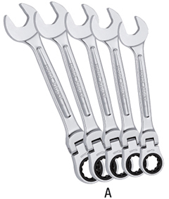 N25555: Serie di chiavi combinate a cricchetto snodato; USAG