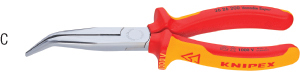 N35257: Pinze a becchi mezzitondi piegati VDE; KNIPEX