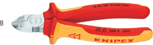 N35308: Tronchesi a taglienti diagonali con spellafili VDE; KNIPEX