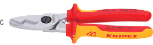 N35382: Tagliacavi per cavi di rame e alluminio VDE; KNIPEX