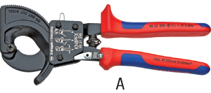 N35399: Tagliacavi a cremagliera per cavi di rame e alluminio; KNIPEX