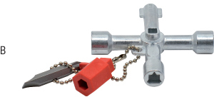 N36588: Chiave universale multipla per quadri, armadi elettrici ed impiantistica; NO LABEL