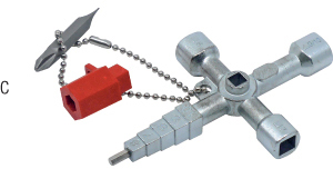 N36590: Chiave universale multipla per quadri, armadi elettrici ed impiantistica; NO LABEL