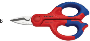 N40905: Forbici per elettricisti con lame microdentate; KNIPEX
