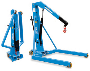 P10223: Gru idraulica pieghevole a carrello compatibile con euro-pallet; OMCN