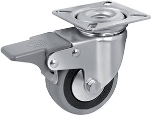 P30715: Ruote in gomma grigia con nucleo in polipropilene; TELLURE ROTA