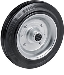 P30740: Ruote in gomma nera con dischi in lamiera; TELLURE ROTA