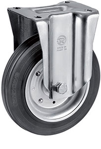 P30750: Ruote in gomma nera con dischi in lamiera; TELLURE ROTA