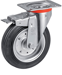 P30755: Ruote in gomma nera con dischi in lamiera; TELLURE ROTA