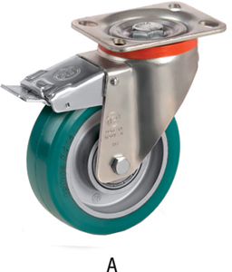 P30835: Ruote in poliuretano "TR-ROLL" con nucleo in alluminio; TELLURE ROTA