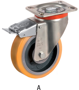 P30925: Ruote in poliuretano "TR" con nucleo in ghisa meccanica; TELLURE ROTA