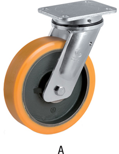 P30930: Ruote in poliuretano "TR" con nucleo in ghisa meccanica; TELLURE ROTA