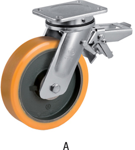 P30940: Ruote in poliuretano "TR" con nucleo in ghisa meccanica; TELLURE ROTA