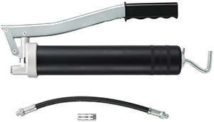 P50256: Ingrassatore in acciaio a leva con tubo e testina per cartucce e grasso sfuso; FORMAT