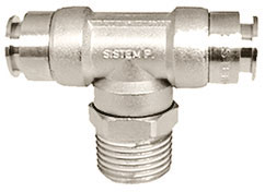 R80865: Raccordo a innesto rapido a T girevole con filetto maschio centrale; ANI