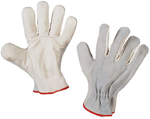 S10255: Guanti palmo fiore dorso in crosta; NO LABEL