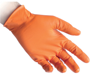 S10652: Guanti monouso in nitrile arancio per usi pesanti FULL GRIP; REFLEXX