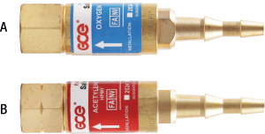 T20033: Valvole di sicurezza per impugnature e cannelli; GCE