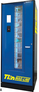 V05050: Distributore a piatti rotanti e armadio ausiliario per la gestione di DPI e MRO; TKN_MAG-LINE