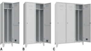 V25052: Armadi spogliatoio con divisiorio per panni sporchi e puliti; TKN_MAG-LINE