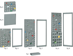 V35013: Pannelli configurati e vuoti per cassettiere Practibox; IMILANI