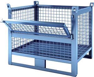 V45031: Contenitori sovrapponibili in rete con sportello; ANSALONI